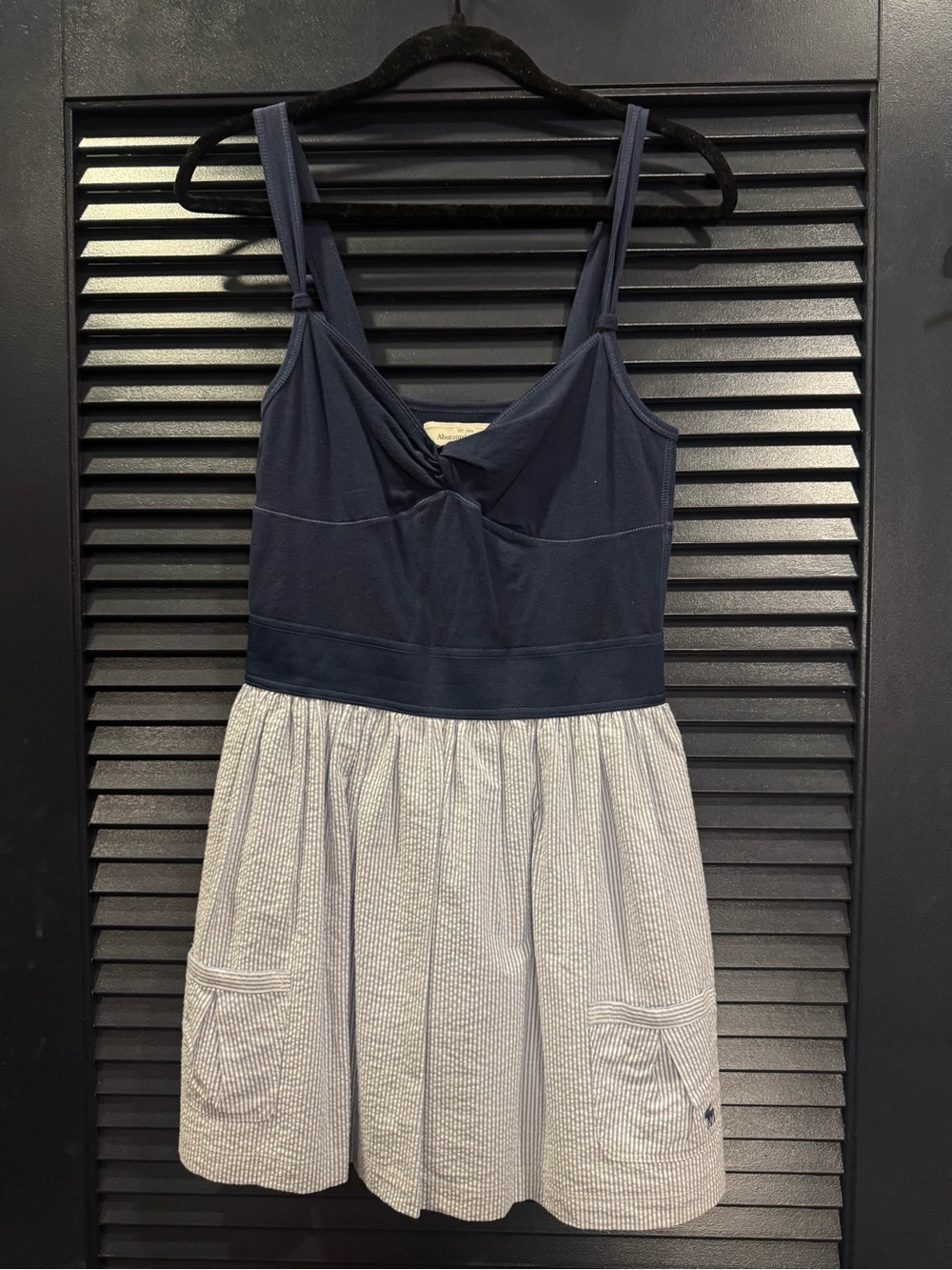 Abercrombie Seersucker Mini Dress Large Coastal Preppy